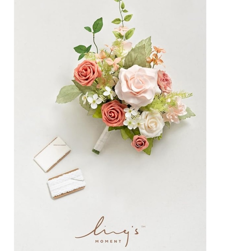 Pink and White Artificial Floral Bouquet Ling’s moment